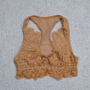Victoria's Secret Dream Angels Lace-Up Plunge Bralette in Dusty Orange Size XS‎